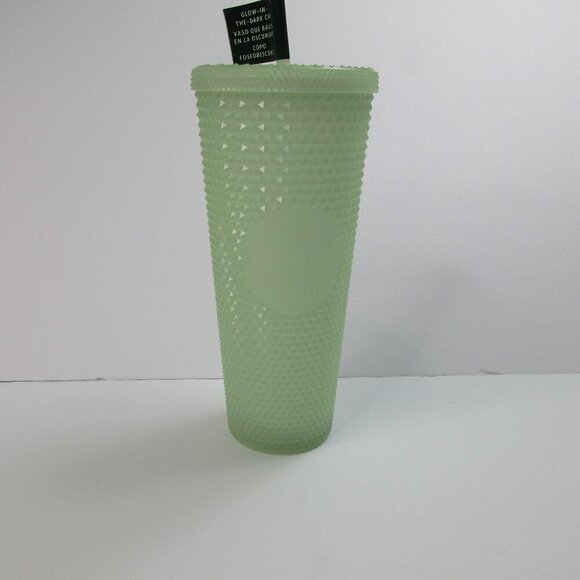 Starbucks Glow In The Dark Cold Cup‎ Light Green Studded Tumbler Grande 24 Oz - Picture 8 of 10